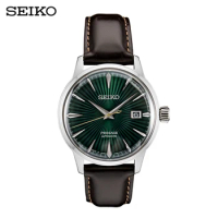 Seiko Watch Presage Automatic Brown Leather Strap Mechanical Waterproof Watch For Men