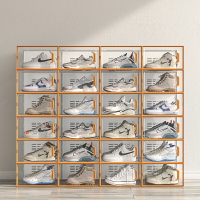 鞋盒收納盒透明折疊球鞋鞋柜裝鞋子鞋架鞋盒子網紅神器鞋收納加厚