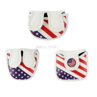 Stars Stripes Center Shafted Golf Mallet Putter head Cover Magnetic USA America Mallet Putter Cover for Scotty Cameron Odyssey