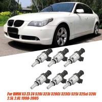 หัวฉีดน้ำมันเชื้อเพลิง 6 ชิ้น 1427240 สำหรับ BMW E46 E39 X3 Z3 Z4 3 5 เครื่องยนต์ Siemens Deka Flo