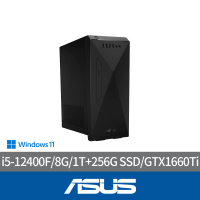 【ASUS 華碩】i5 GTX1660Ti六核電腦(i5-12400F/8G/1TB HDD+256G SSD/GTX1660Ti/W11/H-S501MD-51240F006W)