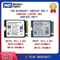 Western Digital WD SN740 SN530 M.2 2230 SSD 1TB 2TB 512GB NVMe for Microsoft Surface Pro X Surface Laptop 3 Surface Pro9