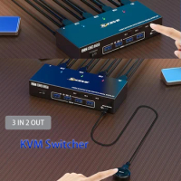 Splitter Box USB sharing switch USB3.0/HDMI-compatible KVM SWITCH EDID extended screen HDMI-compatible Splitter Adapter USB HUB