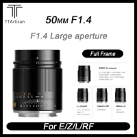 TTArtisan 50mm F1.4 ASPH Large Aperture Full Frame Portrait Camera Lens for Sony E Nikon Z Canon RF L-Mount