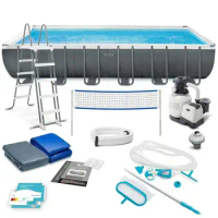 B02 INTEX villa pool rectangular family32 feet pipe frame swimming pool accessories swimming &amp; diving equipment cold plunge tub