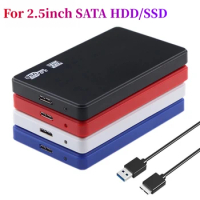 2.5 Inch USB 3.0 5Gbps Hard Drive Case SATA HDD SSD Enclosure Mini External Hard Drive Disk Box for PS5 PC Laptop Smartphone