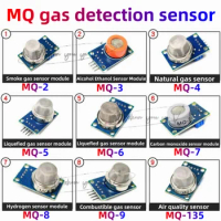 1-5PCS MQ-2 /-3/4/5/6/7/8/9/-135 Smoke air sensitive alcohol hydrogen carbon monoxide flammable liquefaction sensor module probe