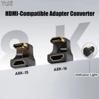 HDMI-Compatible 2.1 8K@60Hz Converter U-Shape Male To Female Adapter For Monitor Display Laptop PS4/3 PC TV Projector Extender