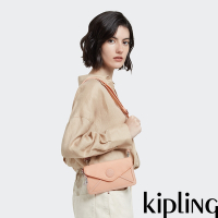 Kipling 玫瑰淡粉色信封型肩背小包-NEW LELIO