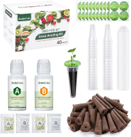 166pcs Hydroponic Pods Kit: Grow Anything Kit with 40 Grow Sponges 40 Grow Baskets 40 Grow Domes 40
