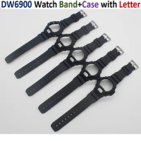 2 In 1 Watchband Strap Protective Case DW6900 Watch Band Replacement Wrist Smart Bracelet Cover DW-6900 Frame Bezel watches