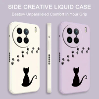 Funny Cat Dog Paw Print Soft TPU Case for Vivo X60 Pro X50 X 50 X30 X70 X80 X90 Pro X90Pro Cartoon Pattern Liquid Cover Coque