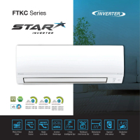 Daikin AC Inverter 1.5 pk FTKC35TVM Star Hembusan Udara Bertenaga & Mode Mulai Ulang Otomatis Ramah 