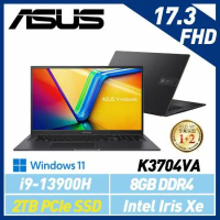 【硬碟升級】ASUS 華碩 Vivobook K3704VA-0052K13900H 17吋 效能筆電