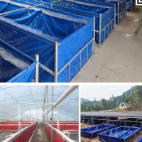 （高品質）戶外帆布魚池養殖水箱專用防水布油布家用加厚養魚刀刮布水池篷a.