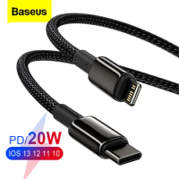 Baseus PD 20W Data Cable For iPhone 14 13 12 Pro Max Type C Fast Charging Cable For Macbook iPad Mini Air 1m Wire Cord