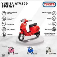 Mainan Aki Motor Anak Yukita ATV 100 Vespa Sprint Brushless BIRU
