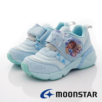 ★日本月星Moonstar機能童鞋-迪士尼聯名系列寬冰雪奇緣電燈鞋款12719藍(中小童段)