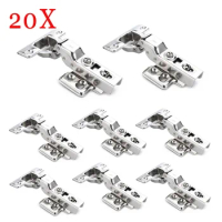 20 Piece Cabinet Hinges Stainless Steel Cupboard Door Hinge Hydraulic Buffer Damper Soft Close Kitchen Furniture Full/Half/Embed