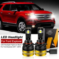 2PCS 30000lm For Ford Explorer 2011-2015 LED Headlight Bulbs High Beams 9005 HB3 Low Beams 9006 HB4 CANbus 6000k