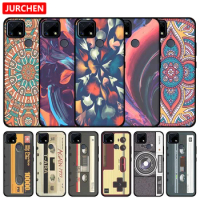 JURCHEN Silicone Phone Case For OPPO Realme 7i Global Cartoon Cat Dog Flower Planet Printing For Realme 7i Global Back TPU Cover