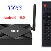 Android 10.0 Tanix TX6S TV Box Allwinner H616 Quad Core 4G RAM 32GB 64GB ROM 2.4G/5GHz Wifi BT 6K H.265 Media Player