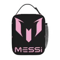 Football Messis Thermal Insulated Lunch Bag for Travel Soccer Messied Pink Logo Portable Food Bag Cooler Thermal Food Box