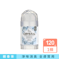 【美國CRYSTAL】長效淨味約24小時礦物鹽身體固體除臭棒-無香款120g/大條(體香石運動汗味腋下消臭石體香膏)
