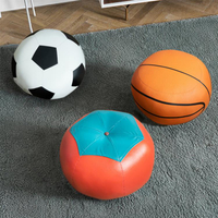 皮凳子圓凳卡通足球籃球柿子小皮墩幼兒園實木客廳家用矮凳換鞋凳