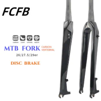 MTB carbon fork Glossy / Matte 3K Carbon Fiber Bike Fork Tapered Cycling Fork Mountain Bike Fork Bicycle MTB Parts Disc Brake