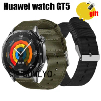 For Huawei watch GT5 PRO 46MM Strap Band wristband Nylon Canva women men Belt Screen Protector