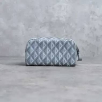 Tas CHRISTIAN DIOR DIAMOND PATTERN GREY DOUBLE ZIP POUCH 100% ORIGINAL 25X13X13CM