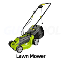 220V Electric Lawn Mower Manual Push Lawn Mower Multifunctional Lawn Mower 3rd Gear Adjustable Height 1600W