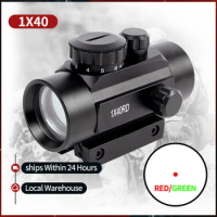 1x40 Red Green Dot Sight Rifle Scope 11mm and 20mm Rail Hunting Optics Holographic Red Dot Sight Tactical Scope For Gun