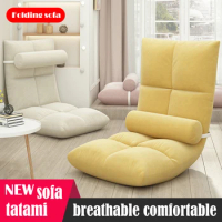 New bedroom balcony single folding sofa small family bed fabric tatami floating window sofa chair floor small sofa