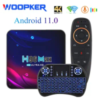 Woopker H96 MAX Smart TV Box Android 11 Rockchip RK3318 4K HD Media Player 2.4G/5G Dual Wifi Bluetooth Google Voice Set Top Box