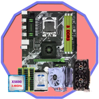 New arrival HUANANZHI X58 deluxe motherboard set with CPU Xeon X5690 CPU cooler RAM 48G(3*16G) RECC video card GTX970 4G 1TB HDD