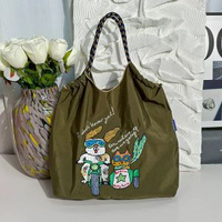 原創腋下包商行環保購物袋精緻刺繡防水尼龍購物袋手提袋