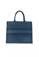 Dior 二手 Dior 大斜紋牛仔布書型托特包