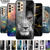 Case For Samsung A73 5G Cover Tempered Glass Hard Protective Back Cases for Samsung Galaxy A73 5G Case A 73 Luxury WOLF Capas
