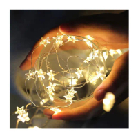 暖光300cm小星星造型銅線燈1入(聖誕節 萬聖節 佈置 LED 氣氛燈 螢火蟲 燈串 氣球裝飾)