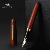 Jinhao Office Writing Natural Stationary 9056 School Business Nib Supplies Pen Clip Gold Ink Wood Gi