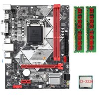 B75-H Desktop Motherboard +I3-3220 CPU +2X8G DDR3 1600MHz RAM LGA 1155 USB 3.0 SATA 3.0 Computer Motherboard