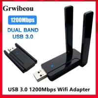 2.4G 5G 1200Mbps Usb Wireless Network Card Dongle Antenna AP Wifi Adapter Dual Band Wi-Fi Usb 3.0 Lan Ethernet 1200M Laptop