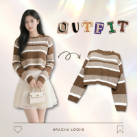 Sweater Rajut Azalea Atasan Knit Crop Oversize Korean Style Look Outfit Wanita Kekinian RL002