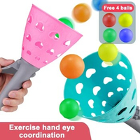 Kid Outdoor Sports Ball Games Parent-Child Fun Ejection To Catch a Ball Launch Throwing Toy Tennis Ping Pong Training Toys Gifts