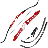 Archery Takedown Recurve Bow and Arrow Set 68" Hunting Practice Bow 18-40lbs Adult Target Competition Longbow for Right Hand