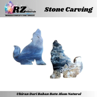 RZ Minerals-Carving Stone Wolf|Natural Palm Root & Lavender|NSC-006