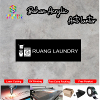 Sign Akrilik Ruang Laundry UV Print Modern Label Sign