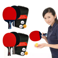 Table Tennis Racket 2 Rackets &amp; 3 Balls Ping Pong Paddle Professional Ping Pong Paddles Set with Bag for Beginners Training Game